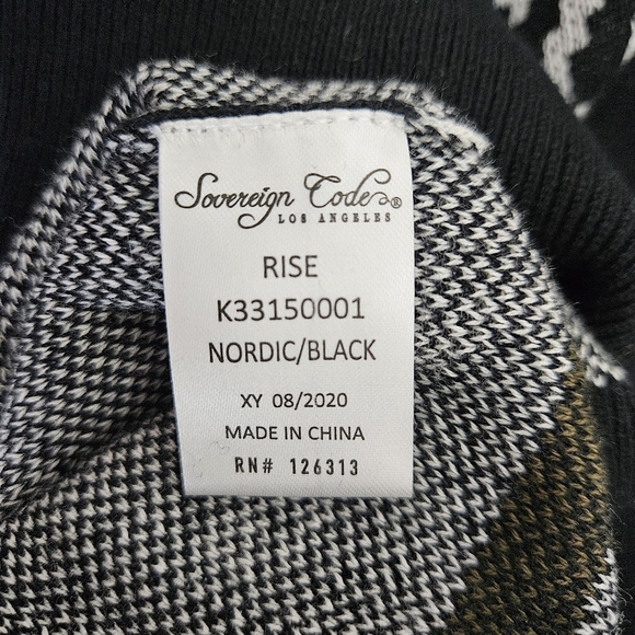 Sovereign Code 1917 Sweater Black Nordic Print Long Sleeve Crew Large - Picture 8 of 9